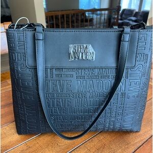 Steve Madden BFrieda Black Handbag w/coin purse and crossbody strap NWOT